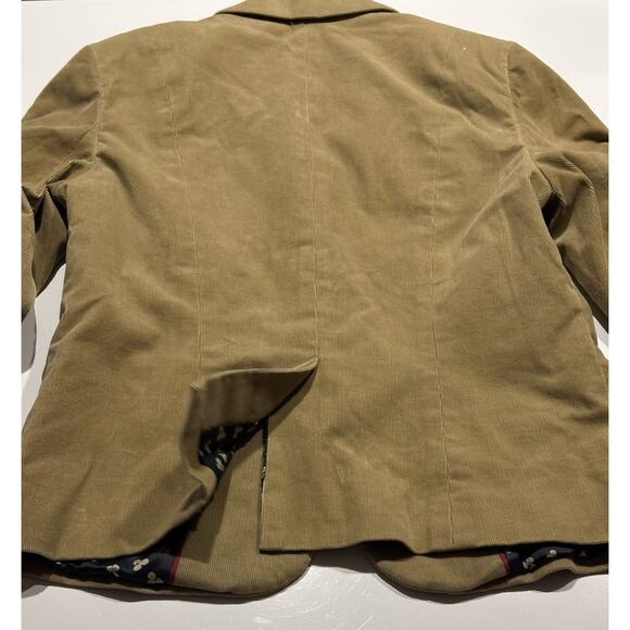 Brooks Brothers 346 Corduroy Blazer Tan Camel Elbow Patches Academic Preppy Sz 6 - Picture 3 of 9